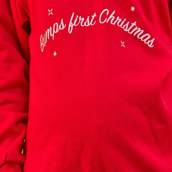 🎉 HP!🎉 Bumps first christmas ugly Christmas Sweater pregnancy announcement - Picture 3 of 5